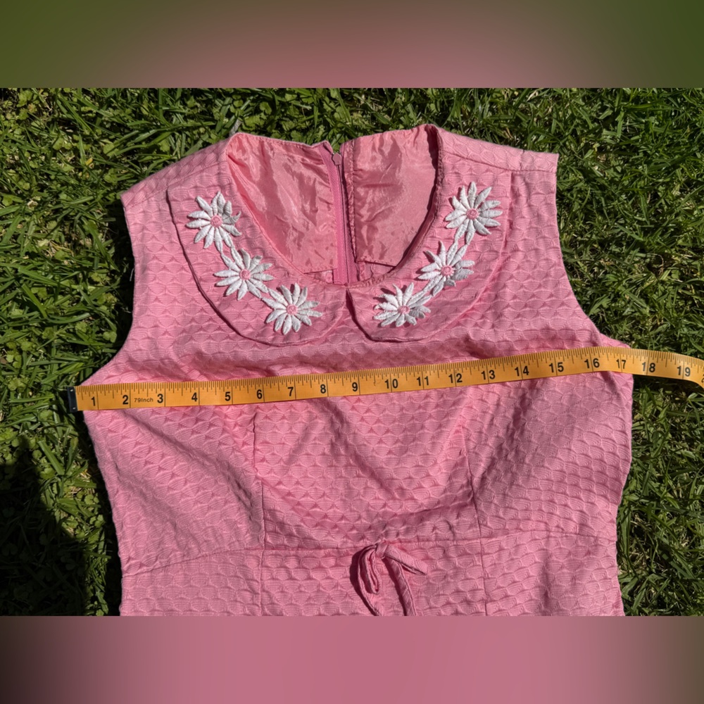 60s Vintage Bubble Gum Pink A Line Dress - Picture 6 of 7
